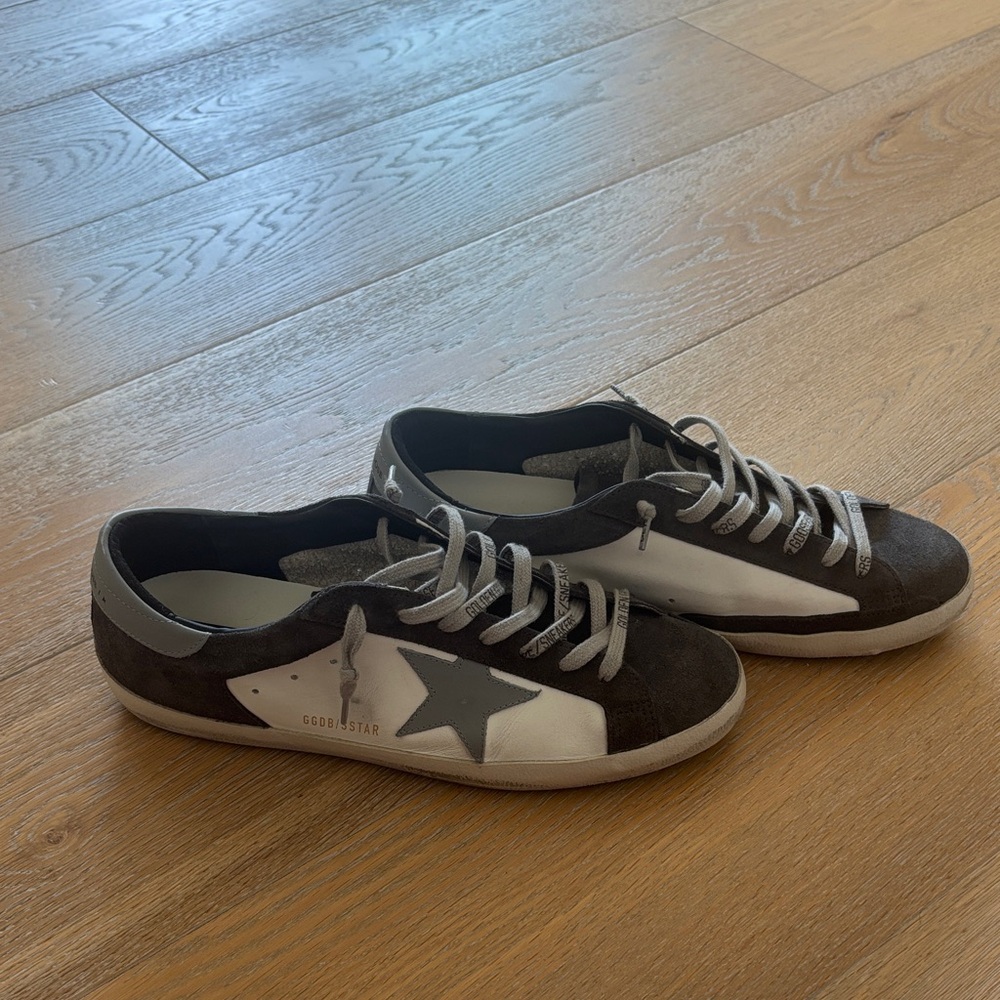 Golden Goose NEW Men's Grey Suede and White SuperStar Sneakers